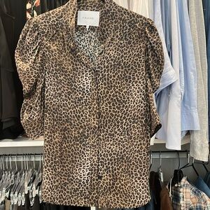 Silk animal print blouse